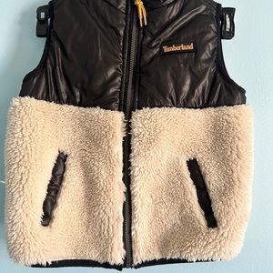 Timberland Black and Cream Puffer Vest for Kids